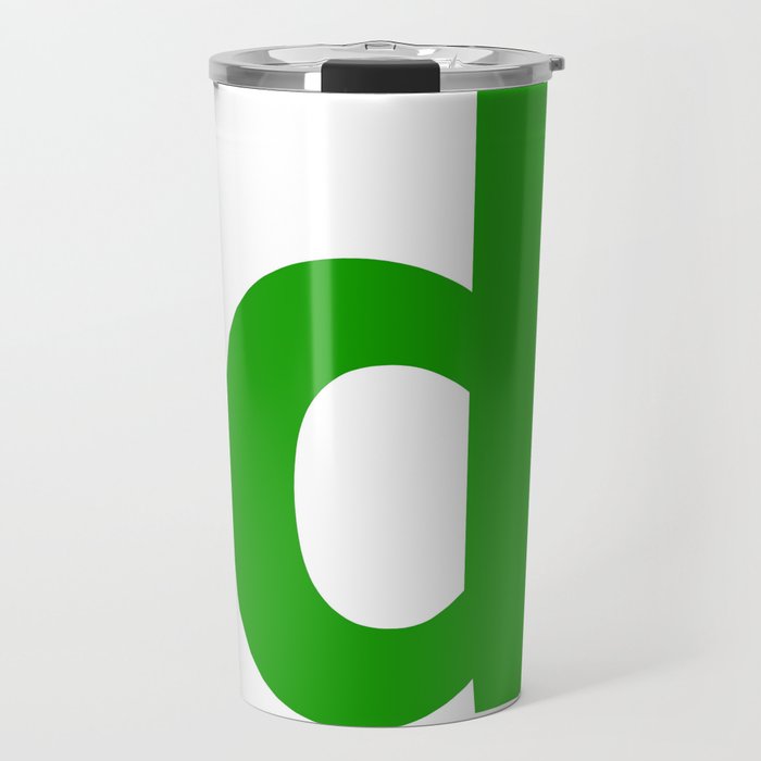 letter D (Green & White) Travel Mug