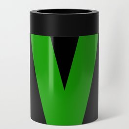 letter V (Green & Black) Can Cooler