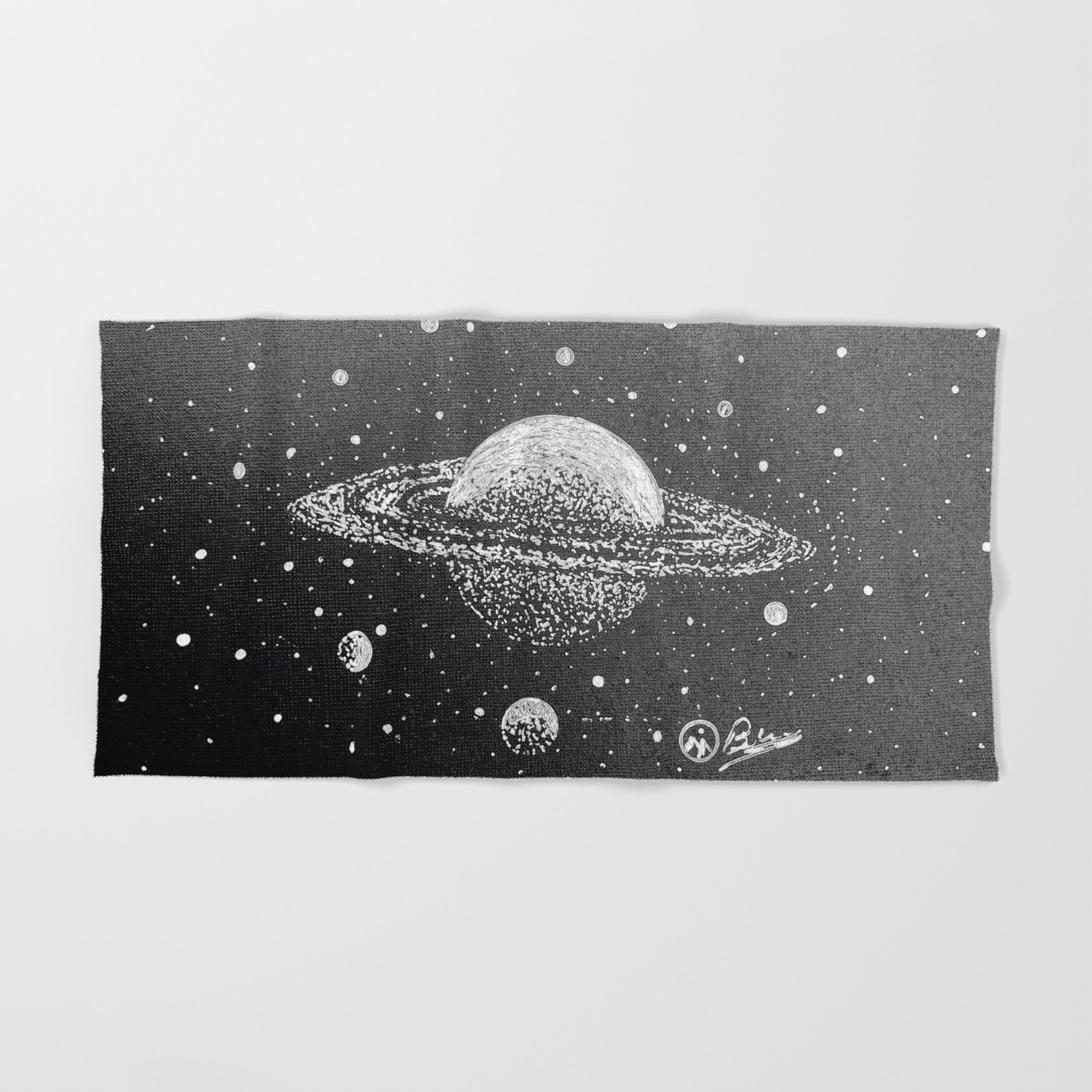 Saturn S Moons Outer Space Original Art Planets Galaxy Wall