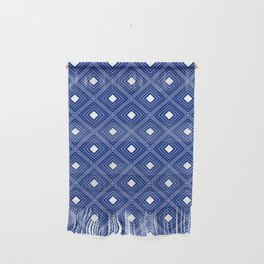 Blue Geometric Diamonds Wall Hanging