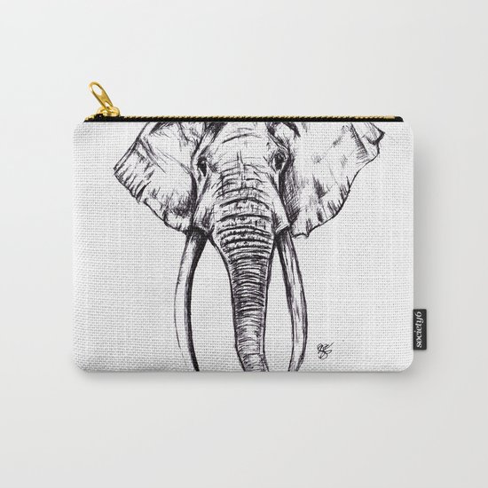 Elephant Drawing Carry-All Pouch