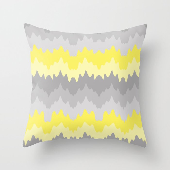 Yellow Grey Gray Ombre Chevron Abstract Zigzag Throw Pillow By