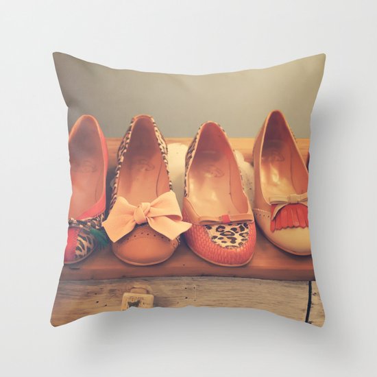 Vintage Shoes and Heels Throw Pillow