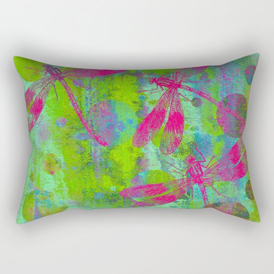 A Dragonflies and Dots R Rectangular Pillow