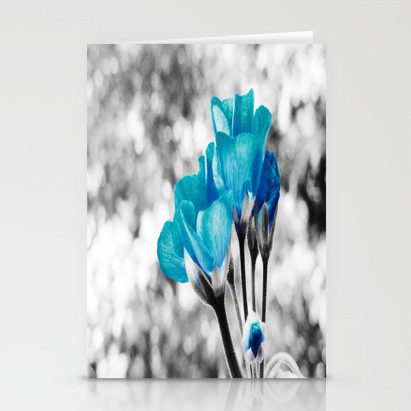 Turquoise FloWERS Pop of Color Stationery Cards