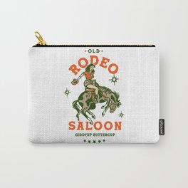 Old Rodeo Saloon: Giddy Up Buttercup. Vintage Cowgirl Pinup Art Carry-All Pouch