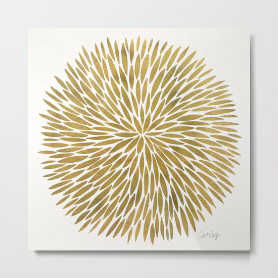 Golden Burst Metal Print
