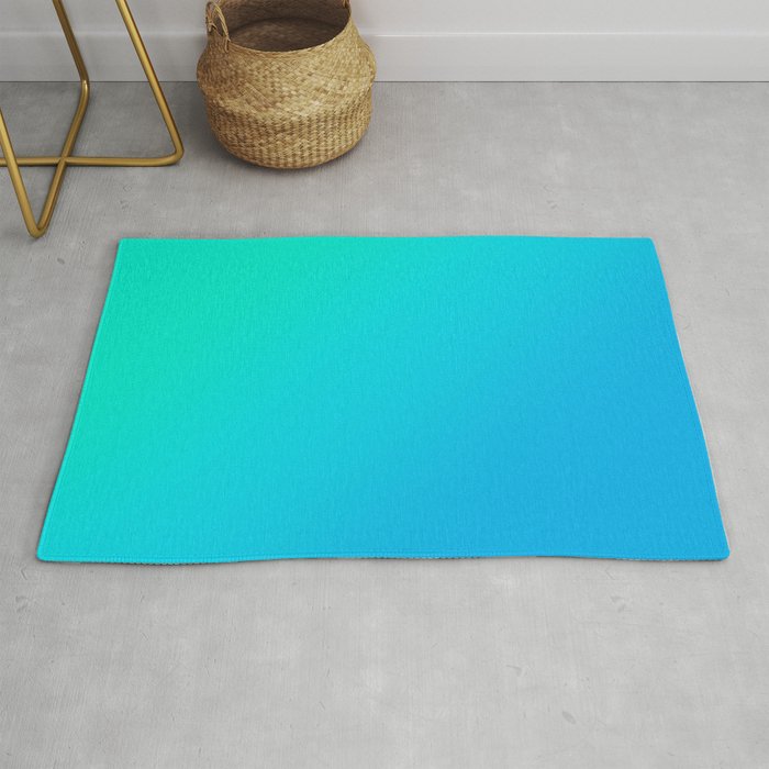 Turquoise to Blue Gradient Rug