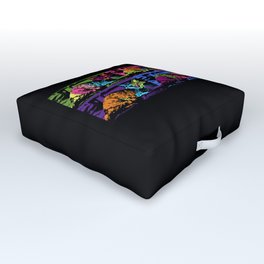 Poppin' Pita Outdoor Floor Cushion | Pop Art, 80S, Cat, Graphicdesign, Neon 