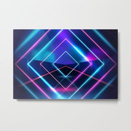 Neon Geometric Lights  Metal Print