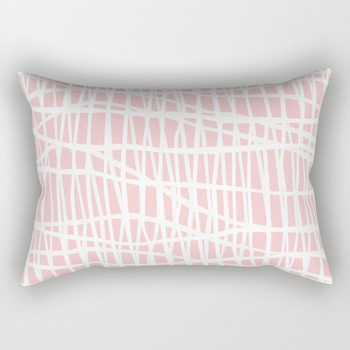 Net White on Blush Rectangular Pillow