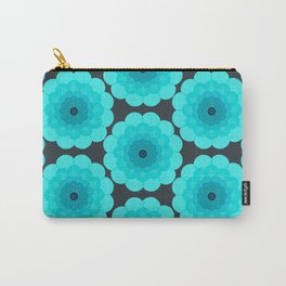 Margo Carry-All Pouch | Teal, Midcentury, Bright, Simple, Retro, Aqua, Seventies, Vector, Curated, Pattern 