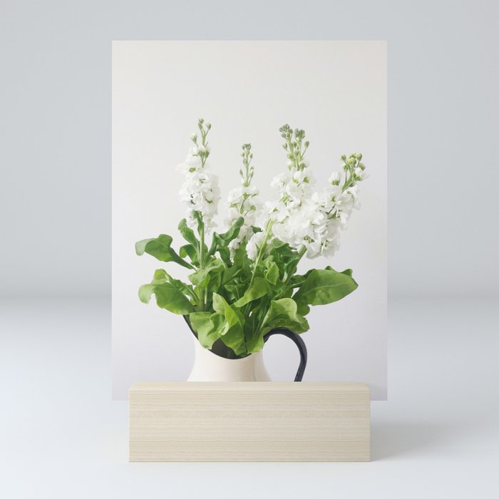 White Spring Flower Arrangement  Mini Art Print