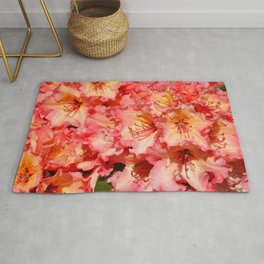 Coral colored rhododendrons Area & Throw Rug