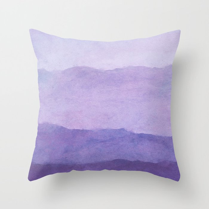 Ombre Waves in Purple Throw Pillow