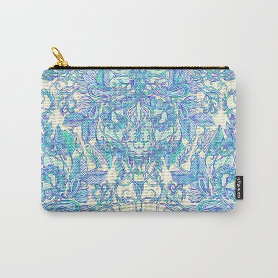 Lilac, Mint & Aqua Art Nouveau Pattern Carry-All Pouch
