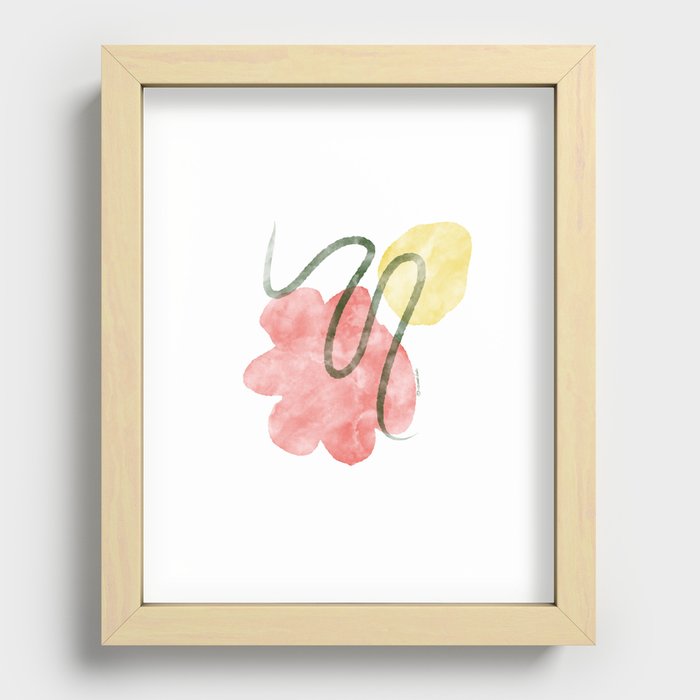 Minimal Watercolour Abstract Shapes 240126 Recessed Framed Print