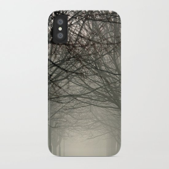 Branches meeting in the fog iPhone Case