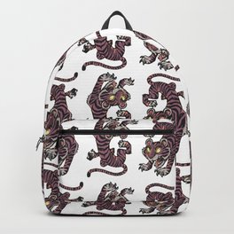 Tiger Jump Backpack | Safari, Nature, Attack, Ink Pen, Jump, Tiger, Camouflage, Drawing, Animal, Digital 