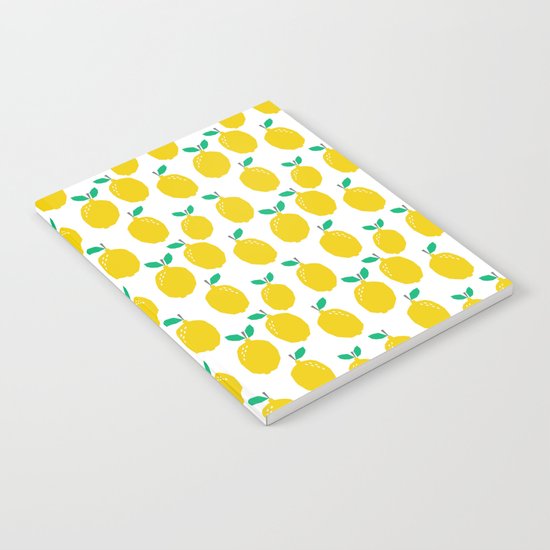 Lemons - Tropical citrus summer fresh modern pattern bright garden vegetables vegan Notebook