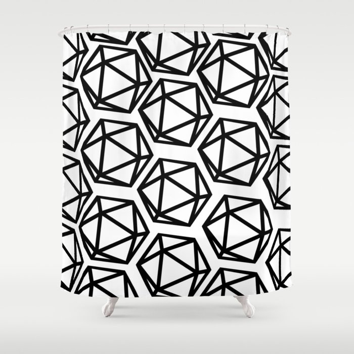 D20 Pattern Large Shower Curtain