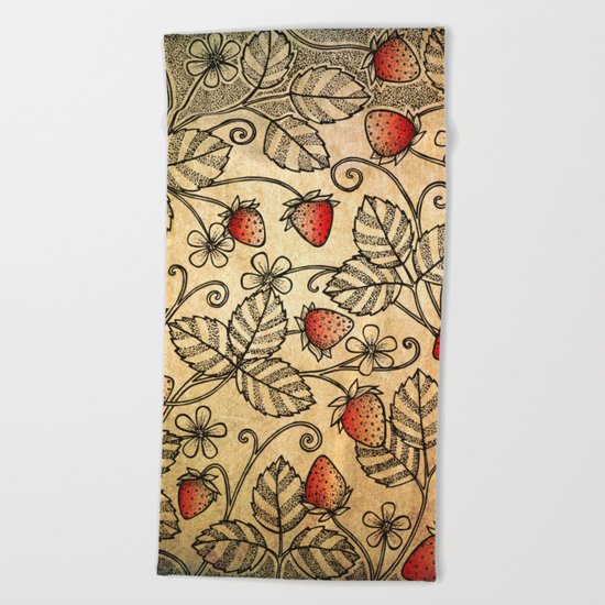 Strawberry Pattern Beach Towel