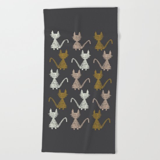 Cat pattern 2 Beach Towel