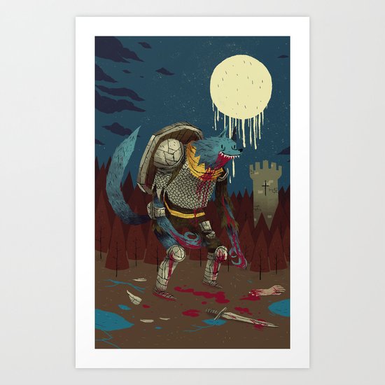 medieval werewolf Art Print