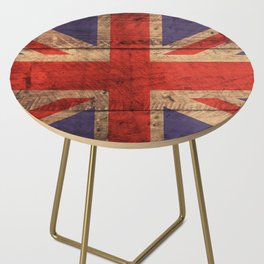 Weathered Wood British Union Jack Flag Side Table