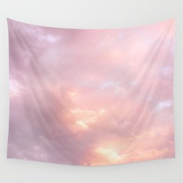 Pink Sunset Explosion | Puffy Clouds | Skyscape Photography | Pink Sky | Landscape | Sunset Wall Tapestry
