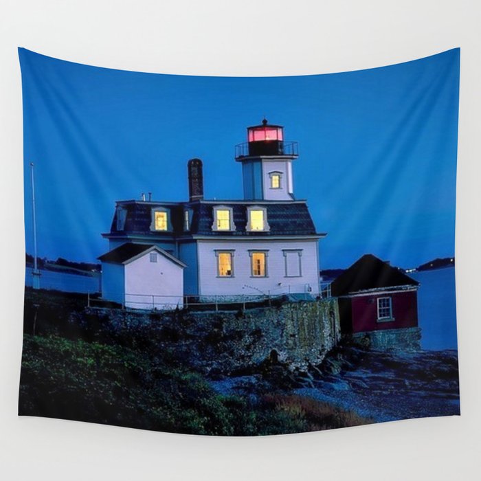 Rose Island Lighthouse Narragansett Bay Rhode Island Wall Tapestry By Jeanpaulferro Society6