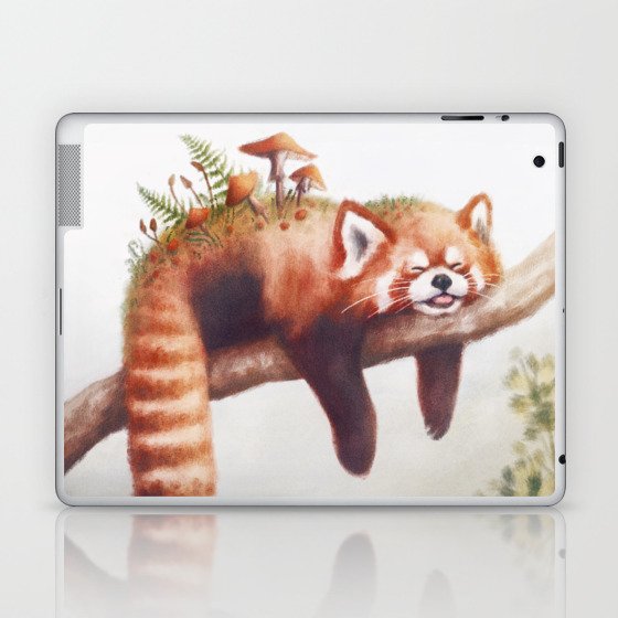 Sleepy Red Panda Laptop & iPad Skin