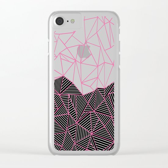 Ab Half an Half Black and Pink Clear iPhone Case