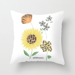 Wild Flowers 3 Throw Pillow