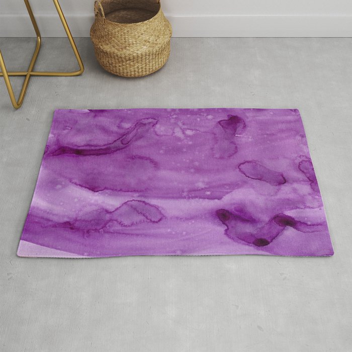 Abstract Purple Watercolor Wash Rug