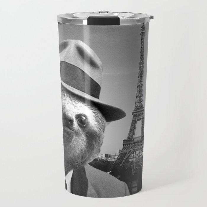 Gentleman Sloth in Paris Travel Mug