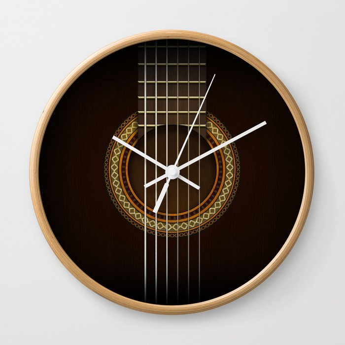 Full Guitar Black Wall Clock