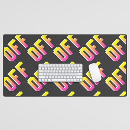 Seamless vintage pixel off signs pattern. Outline repeat signs background. Desk Mat