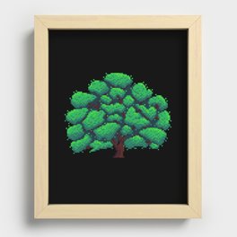 Oak Tree Pixelart Recessed Framed Print