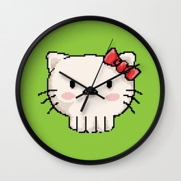 Skull Kitty Wall Clock