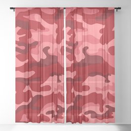 RedWavy Grunge Pattern Sheer Curtain