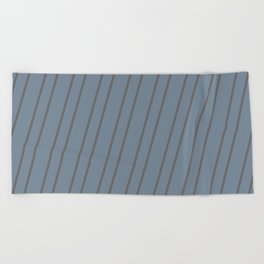 [ Thumbnail: Light Slate Gray and Dim Gray Colored Striped/Lined Pattern Beach Towel ]