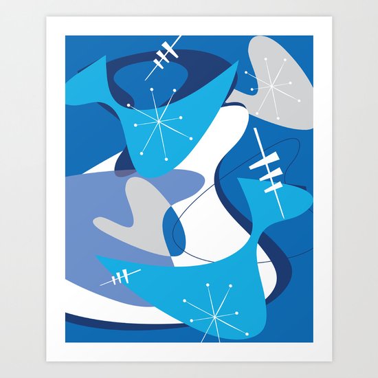 Blue Bam Boom Art Print