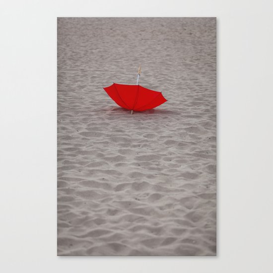 Lost red Umbrella Canvas Print