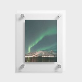 Northern Lights in the Kaldfjord | Winter Night in Norway Art Print | Astro Landscape Travel Photography Floating Acrylic Print