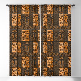 Sunset Orange Tikis! Blackout Curtain