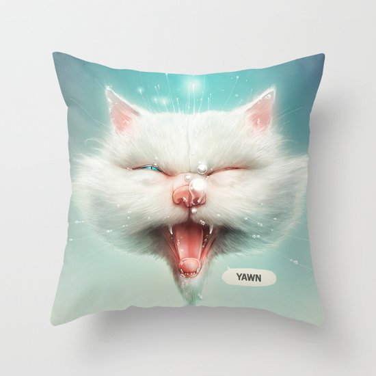 The Water Kitty Throw Pillow