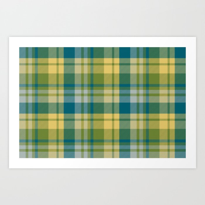 Green Tartan Plaid Scottish Pattern Art Print
