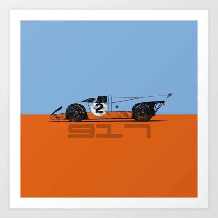 Vintage Le Mans race car livery design - 917 Art Print