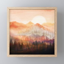Forest Shrouded in Morning Mist Framed Mini Art Print